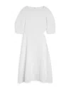 Jil Sander Puff-sleeves Dress In White
