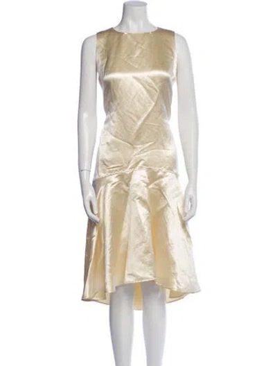 Pre-owned Jil Sander Linen Midi Length Dress In Neutral