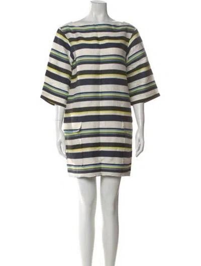 Pre-owned Jil Sander Linen Mini Dress In White