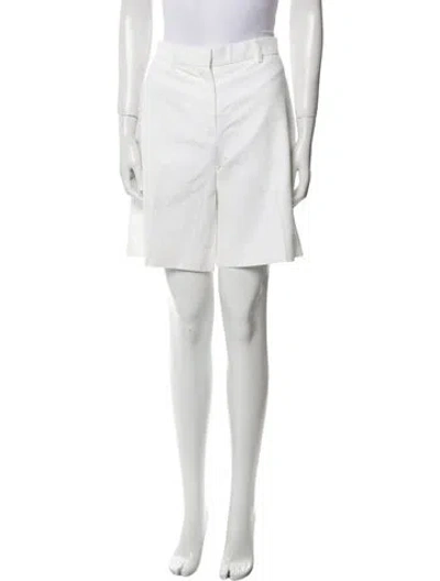Pre-owned Jil Sander Linen Mini Shorts In White