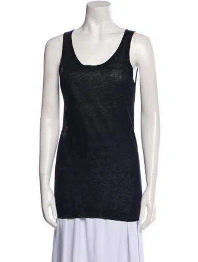 Pre-owned Jil Sander Linen Scoop Neck Sweater In Blue