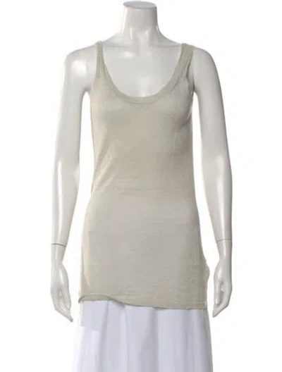 Pre-owned Jil Sander Linen Scoop Neck Top In Neutral