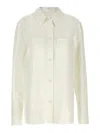 Jil Sander Linen Shirt With Chest Pockets And Long Sleeves In Blanco