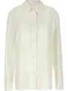 Jil Sander Linen Shirt With Chest Pockets And Long Sleeves In Neutrals