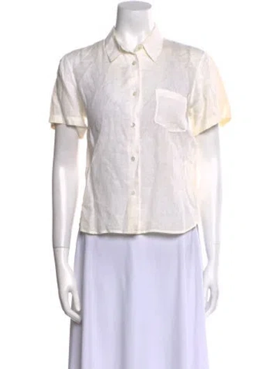 Pre-owned Jil Sander Linen Short Sleeve Button-up Top In Neutral