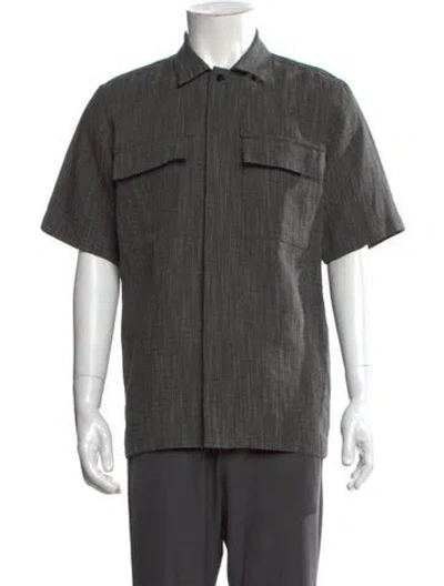 Pre-owned Jil Sander Linen Short Sleeve Shirt W/ Tags In Gray