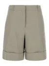 Jil Sander Bermuda Linen Shorts Back Pockets In Grey