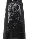 Jil Sander 90 Skirt Linen Midi-length Straight Hem In Black
