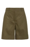 Jil Sander Linen Bermuda Shorts Bermuda And Short Green In Moss