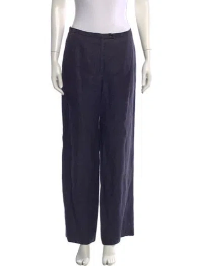 Pre-owned Jil Sander Linen Wide Leg Pants In Blue