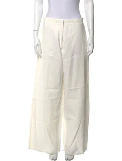 Pre-owned Jil Sander Linen Wide Leg Pants In Neutrals