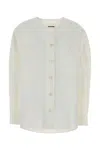 Jil Sander White Linen Blend Oversize Shirt In Multi