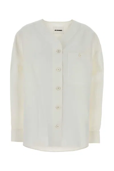 Jil Sander Linen-blend Oversize Shirt In White