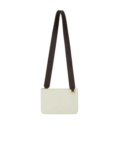 Jil Sander Link Lg Logo-strap Leather Crossbody Bag In Black
