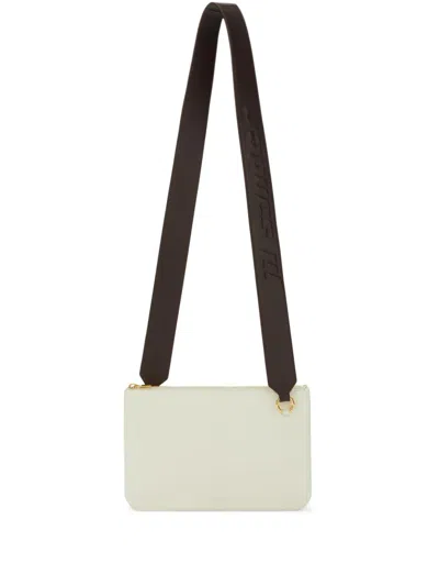 Jil Sander Link Lg Logo-strap Leather Crossbody Bag In White