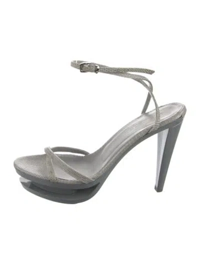 Pre-owned Jil Sander Lizard Sandals In Gray