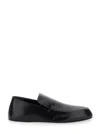 Jil Sander Black Flat Loafers With Almond Toe In Black