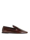 Jil Sander Squared Toe Loafer In Dark Earth In Brown