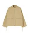 Jil Sander Logo-appliqué Cotton Jacket In Nude