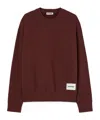 Jil Sander Logo-appliqué Cotton Sweatshirt In Brown