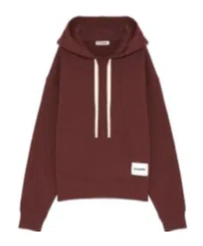 Jil Sander Logo-appliqué Hoodie In Red