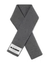 Jil Sander Logo-appliqué Mélange-effect Scarf In Grey