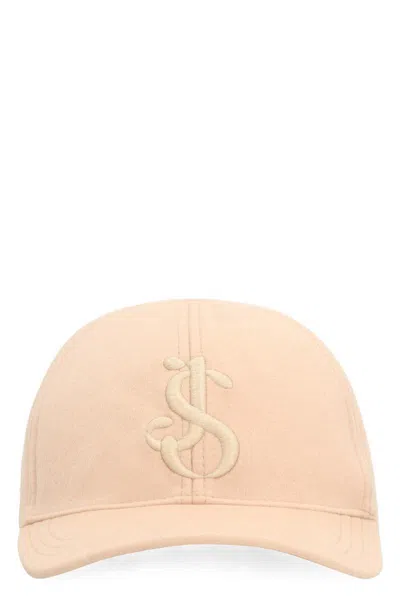 Jil Sander Logo Baseball Cap In Beige