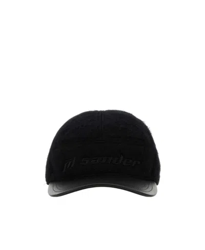 Jil Sander Logo Baseball Cap In Black