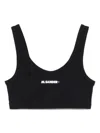 Jil Sander Logo Bikini Top In Black