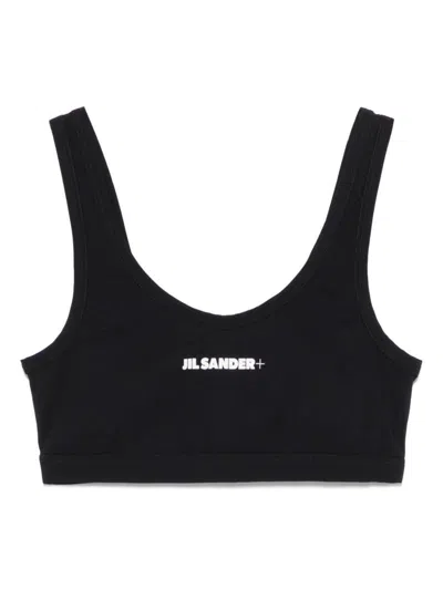Jil Sander Logo Bikini Top In Black