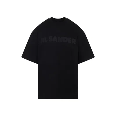 Jil Sander Logo Black Cotton T-shirt
