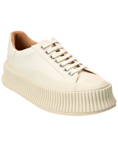 Jil Sander Logo Canvas Sneaker In White