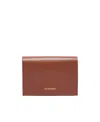 Jil Sander Logo Card Bag In Brown