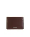 Jil Sander Logo Card Holder In Burgundy