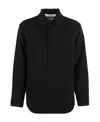 Jil Sander Wool Coat With Long Sleeves And Curved Hem In Black
