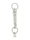 Jil Sander Logo-charm Chain Keyring In 银色
