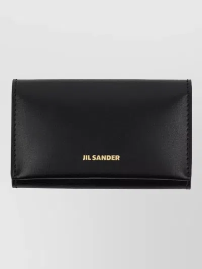 Jil Sander Logo Charm Keyring Metal Hardware In Black