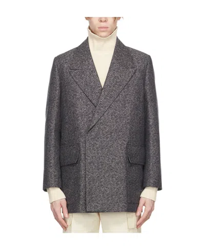 Jil Sander Logo Cotton Blazer In Black