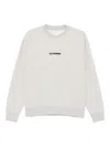 Jil Sander Logo Cotton Crewneck Sweatshirt In Gray