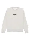Jil Sander Grey Logo-embroidered Cotton Sweatshirt In Neutral