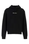 Jil Sander Relaxed Fit Black Cotton Hoodie With Logo Print In Black