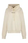 Jil Sander Cotton Hooded Sweatshirt In Neutral