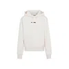 Jil Sander Drawstring Hoodie With Logo Print In White