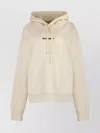 Jil Sander Logo Cotton Hoodie With Drawstring Hood In Neutral