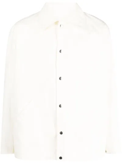 Jil Sander Logo Cotton Jacket In Black