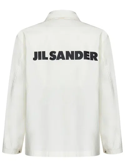 Jil Sander Logo Cotton Jacket In Multicolor