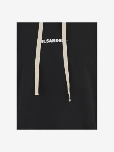 Jil Sander Logo Cotton Sweatshirt In Black