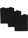 Jil Sander Three-pack Logo Patch T-shirt In Black