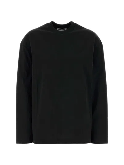 Jil Sander Logo Cotton T Shirt In Black