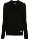 Jil Sander Round-neck Long-sleeve Knitted Top In Black